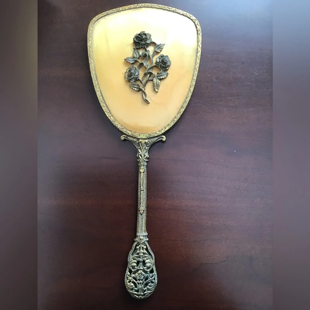 1950’s Vintage 2-Piece Brush and Mirror Vanity Set Art-nouveau